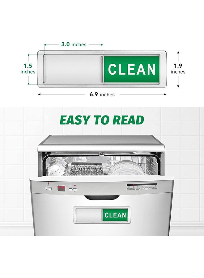 Dishwasher Magnet Clean Dirty Sign Non-Scratching Strong Magnet or 3M Adhesive Options Indicator Tells Whether Dishes Are Clean or Dirty (Silver) - Image 2