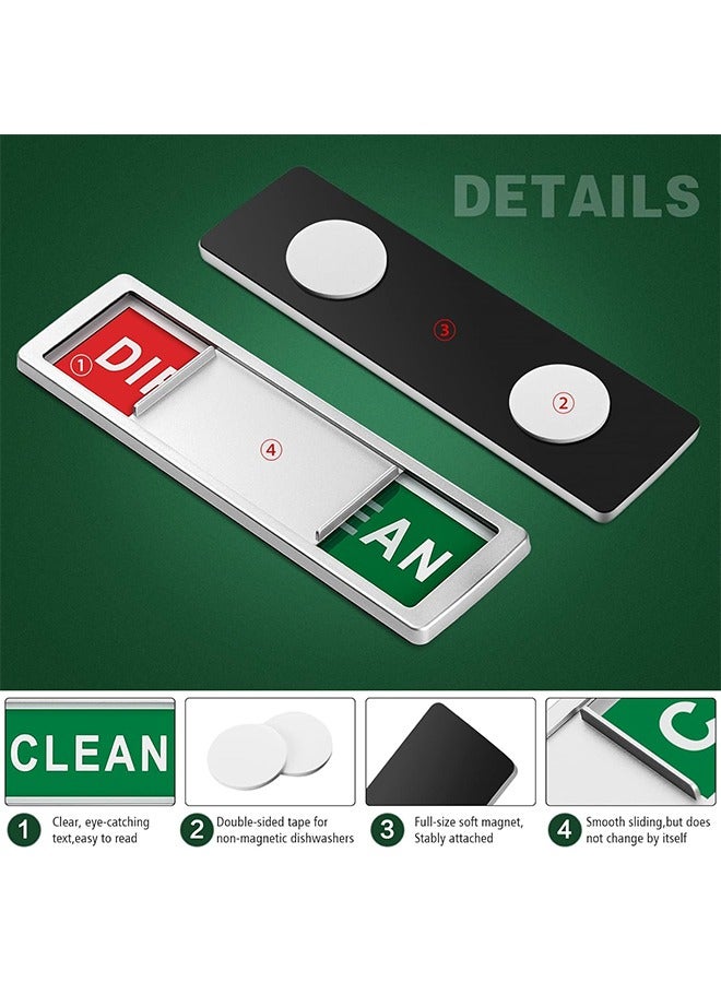 Dishwasher Magnet Clean Dirty Sign Non-Scratching Strong Magnet or 3M Adhesive Options Indicator Tells Whether Dishes Are Clean or Dirty (Silver) - Image 3
