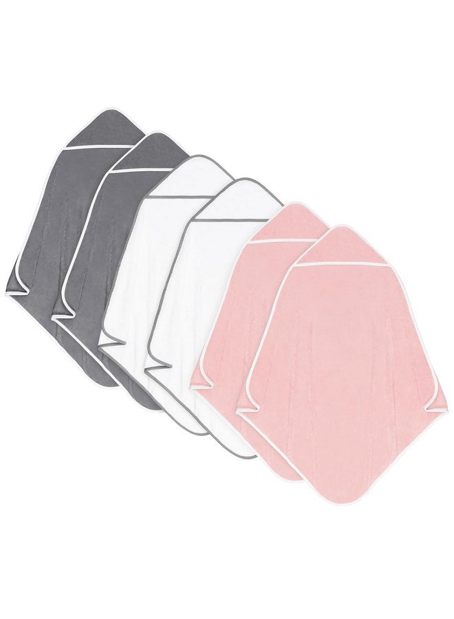 Orighty 6 Pack Baby Hooded Towel 30 x 30 Inch Super Soft Bath Towel with Hood for Babies, Infant, Newborn Essential - Ideal Baby Stuff Registry Gift for Boys and Girls (Grey, White, Pink) - Image 1