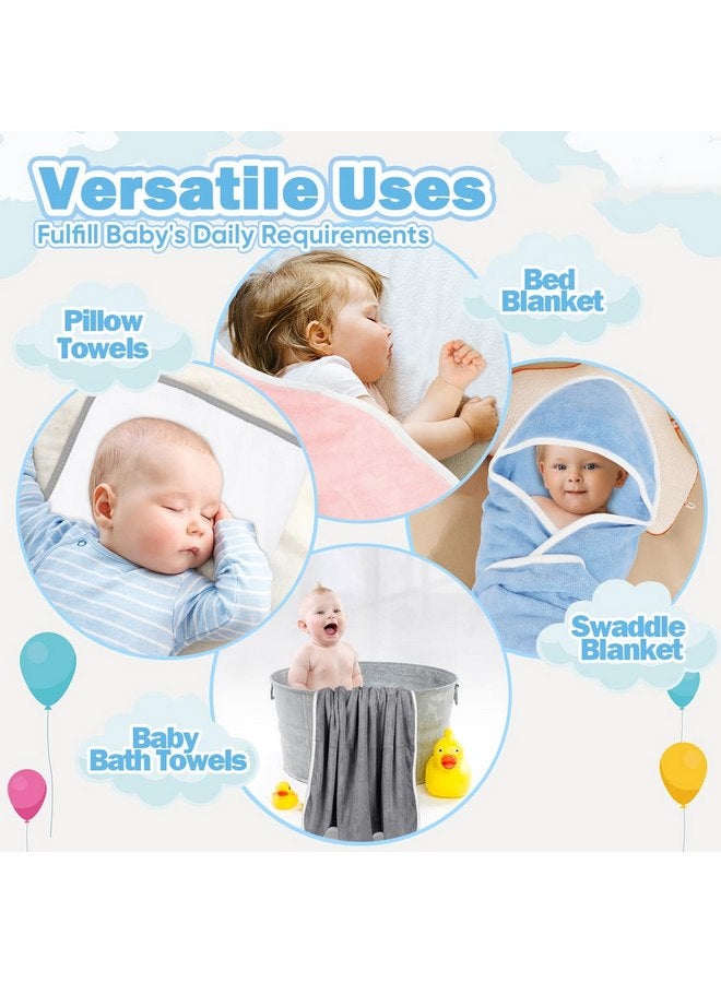 Orighty 6 Pack Baby Hooded Towel 30 x 30 Inch Super Soft Bath Towel with Hood for Babies, Infant, Newborn Essential - Ideal Baby Stuff Registry Gift for Boys and Girls (Grey, White, Pink) - Image 4