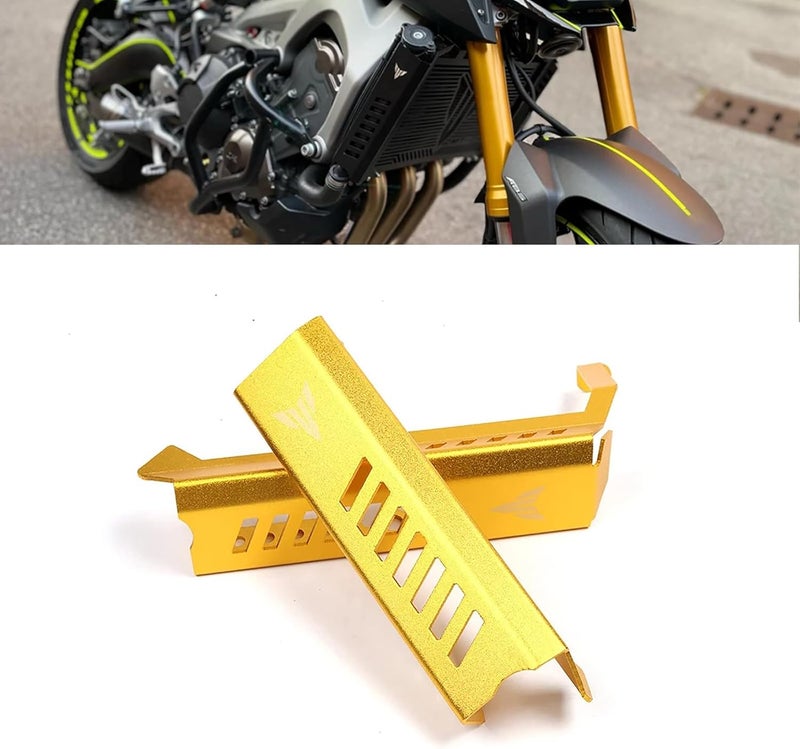 REWOLFNUS Motorcycle Radiator Grille Guard Protector for YAMAHA MT09 FZ09 (Gold) - Image 1