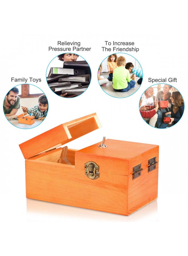 Calary Useless Box Turns Itself Off In Wooden Storage Box Alone Machine Fully Assembled in Box Gifts for Adults and Children - Image 4