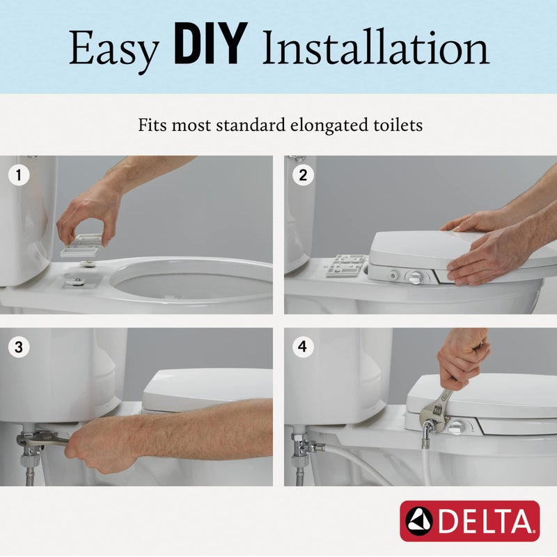 Delta 833004 Elongated Soft Close Bidet Seat with Manual Control Self-Cleaning Wand - White - Image 4