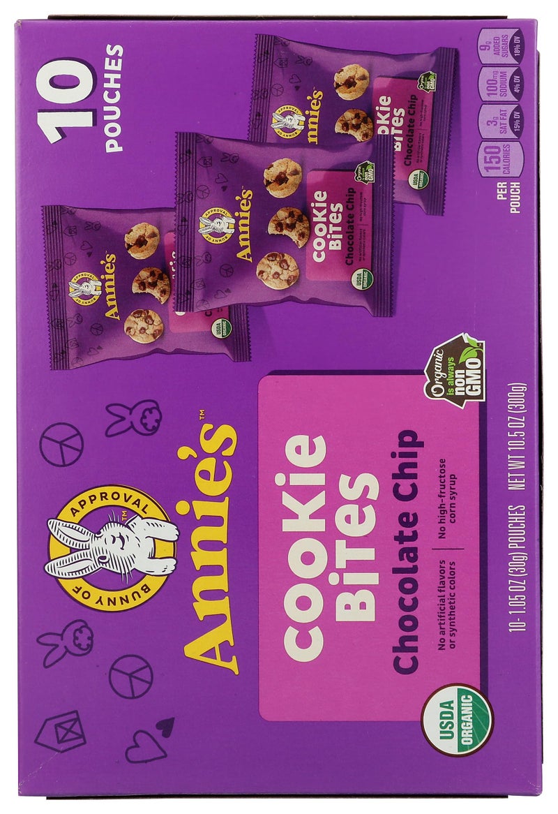 Annie's Organic Chocolate Chip Cookie Bites, 10 Pouches, 10.5 oz - Image 2