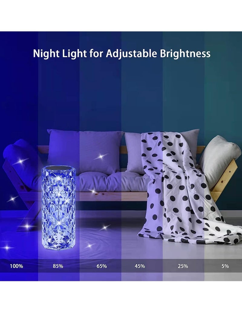 ELTRAZONE Crystal Light Lamp Color Changing Lamps Table Lamp with Touch & Remote Control Diamond LED Night Light Rechargeable Rose Romantic Date Lighting Decor for Festival Home Restaurant - Image 4