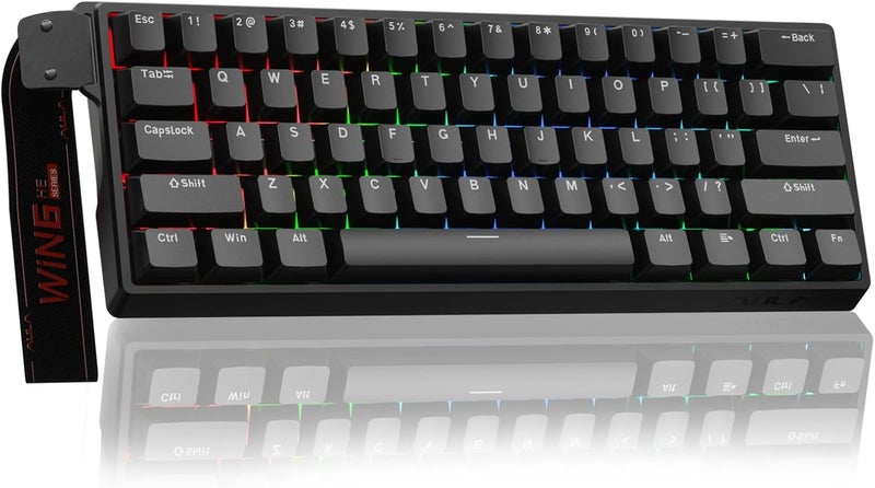CORBOBO Aula WIN60 HE - لوحة مفاتيح ألعاب ميكانيكية سلكية بنسبة 60%، مفتاح مغناطيسي قابل للتبديل السريع، تشغيل قابل للتعديل مع وضع الزناد السريع، معدل استقصاء 8000 هرتز، لوحة مفاتيح صغيرة RGB بتصميم مضغوط بنسبة 60% للحاسب الشخصي - Image 1