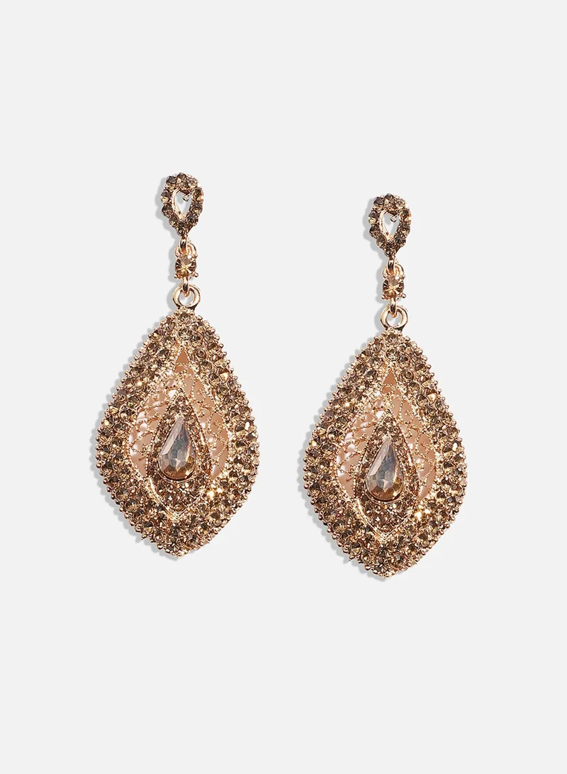 Sohi Rhinestone Pear Artificial Drop Earring Jewellery