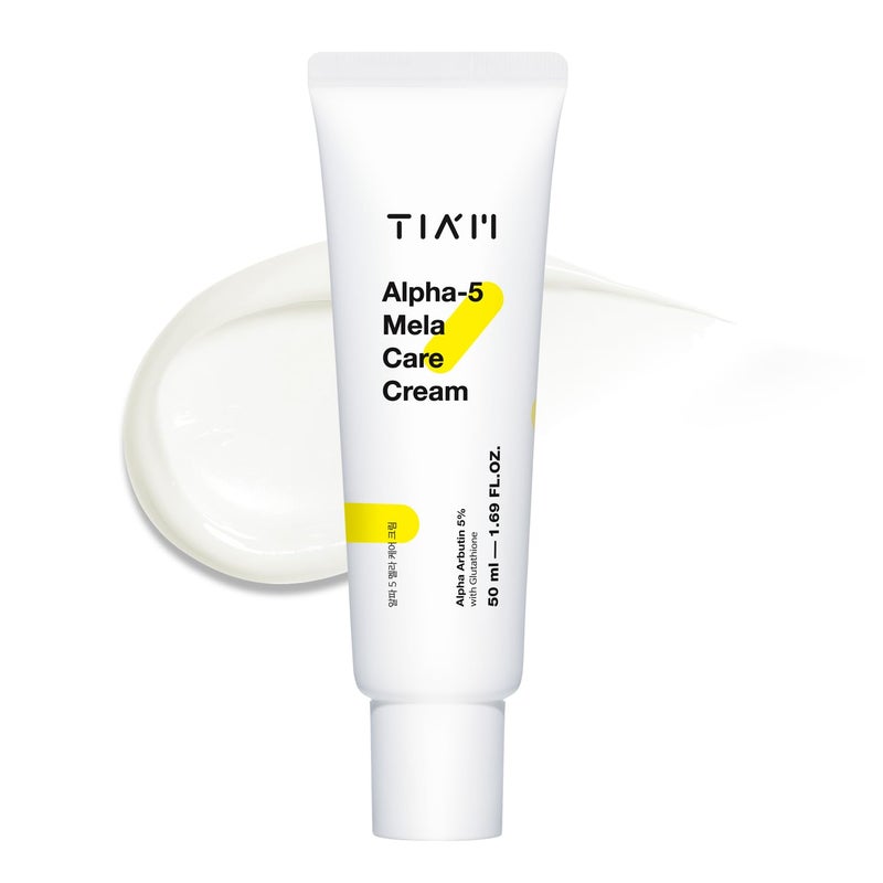 TIA'M Alpha-5 Mela Care Cream, 1.69 fl oz, 5% Alpha Arbutin Glow Enhancing Cream with Glutathione & Niacinamide, Korean Skin Care - Image 1