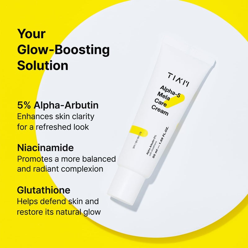 TIA'M Alpha-5 Mela Care Cream, 1.69 fl oz, 5% Alpha Arbutin Glow Enhancing Cream with Glutathione & Niacinamide, Korean Skin Care - Image 5