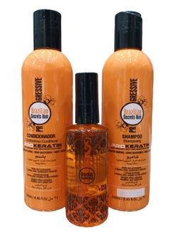 Brazilian Secrets Hair Shampoo 240 ml  Conditioner 240 ml and Serum 60 ml Advanced Bio-Reconstructive Hair Technology 