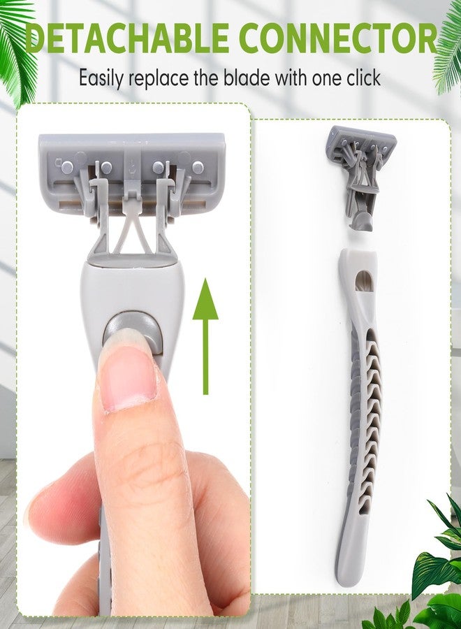 Lanties 22 Pcs Disposable Men's Razors Bulk 6-blade Disposable Razors for Men Sensitive Skin Razor Individually Packaged Disposable Head Razor for Hotel Travel Spa Daily 2 Handles and 20 Cartridges - Image 3