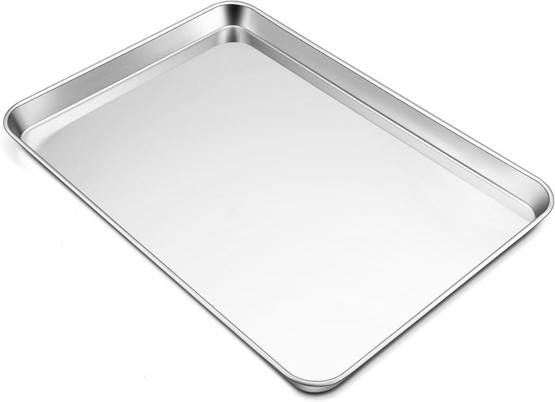 TeamFar Stainless Steel Baking Sheet, 20’’ x 14’’ Large Baking Sheet Pan Bakeware Set Cookie Sheets for Baking, Roasting, Cooking, Non Toxic, Mirror Finish & Dishwasher Safe - Image 1