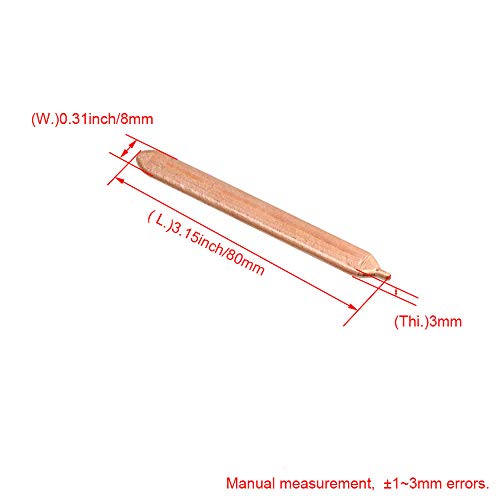 BQLZR Flat Heat Pipe Computer Tube 0.3x0.8x8cm Copper Sink CPU Tube Retrofit Pack of 4 - Image 4