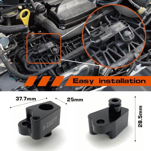 Shadow Boost Gauge Turbo Sensor Adapter For Ford Ecoboost Engine Focus MK3.5 Escape Fiesta ST 1.5L 1.6L Billet Aluminum Boost Tap Kit - Image 3