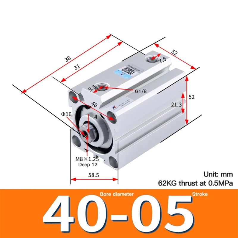 SDA40 5 100 Stroke Cylinder Full Series Standard Thin Stroke Cylinder Calibre - Image 3