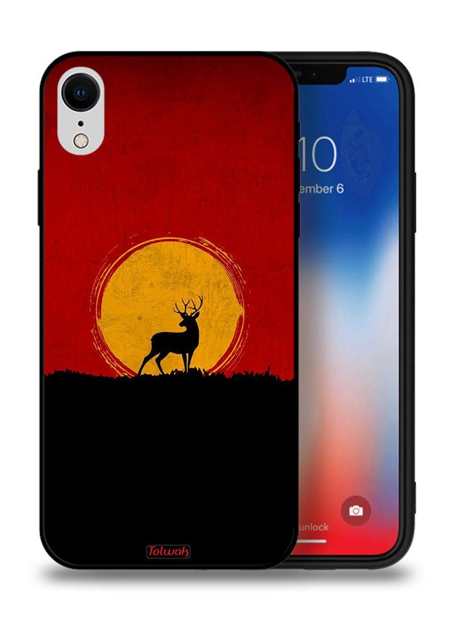 Tolwak Apple iPhone XR Protective Case Deer And Moon Artwork - Image 1
