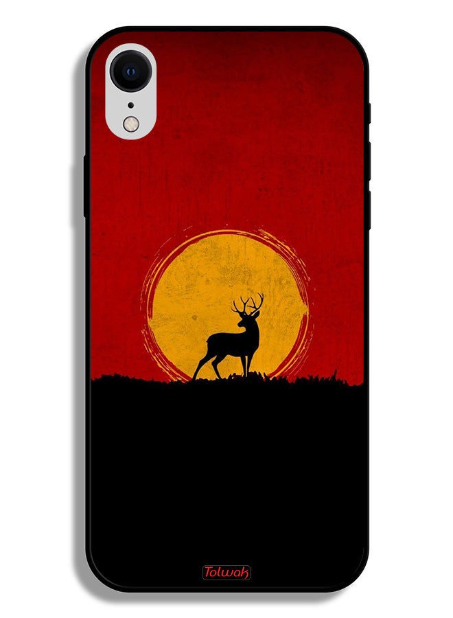 Tolwak Apple iPhone XR Protective Case Deer And Moon Artwork - Image 2