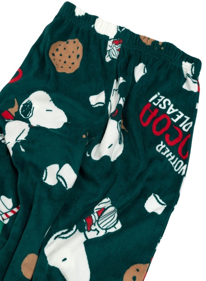 Peanuts طقم بيجاما فضفاض مكون من قطعتين للأطفال من بي ناتس، بيجاما عائلية متطابقة للعطلات، ناعمة ومريحة، فام_أنذر كاكاو، 2T - Image 4