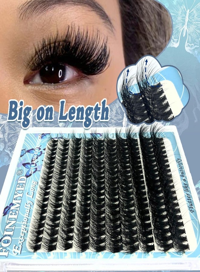 FOINEMYED Lash Clusters 10-24mm Extra Long Thick 200D Cluster Eyelash Extensions 200pcs Volume D Curly Wispy Individual Lashes Plant Fibers False Eyelashes DIY Lash Extension for Beginners, by FOINEMYED - Image 4