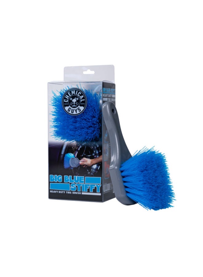 Chemical Guys Big Blue Stiffy Heavy Duty Tire Brush Grey and Blue 8 x 11.99 x 27.99 cm 7000427 - Image 1