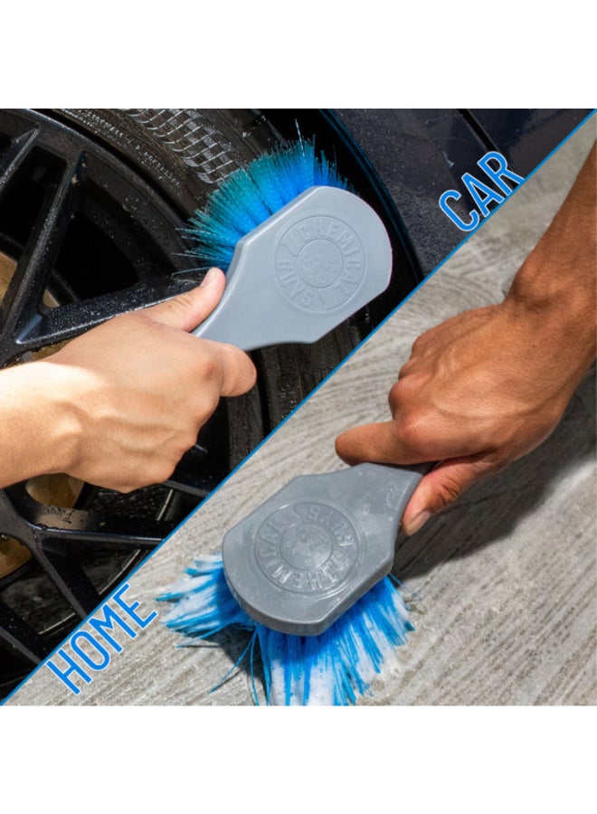 Chemical Guys Big Blue Stiffy Heavy Duty Tire Brush Grey and Blue 8 x 11.99 x 27.99 cm 7000427 - Image 4