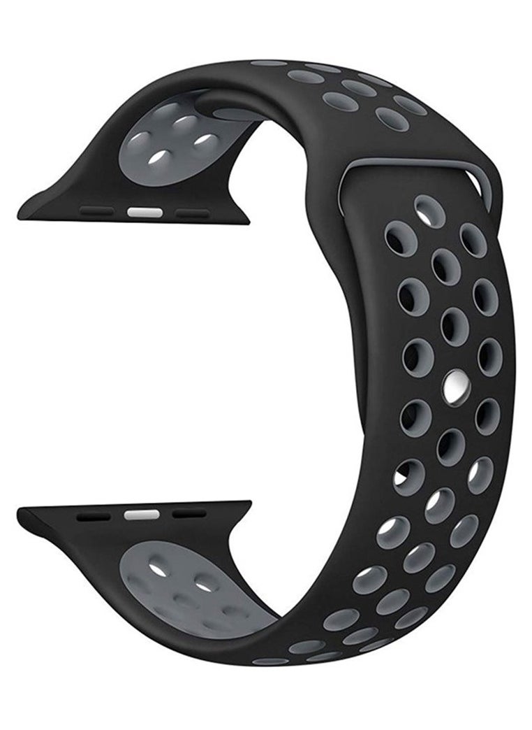 ROCKROSE - Starry Night Silicone Band for Apple Watch 42/44mm – Black + Grey - Image 1