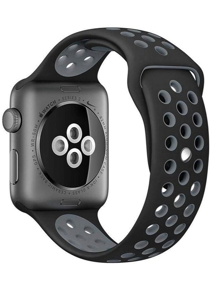ROCKROSE - Starry Night Silicone Band for Apple Watch 42/44mm – Black + Grey - Image 1