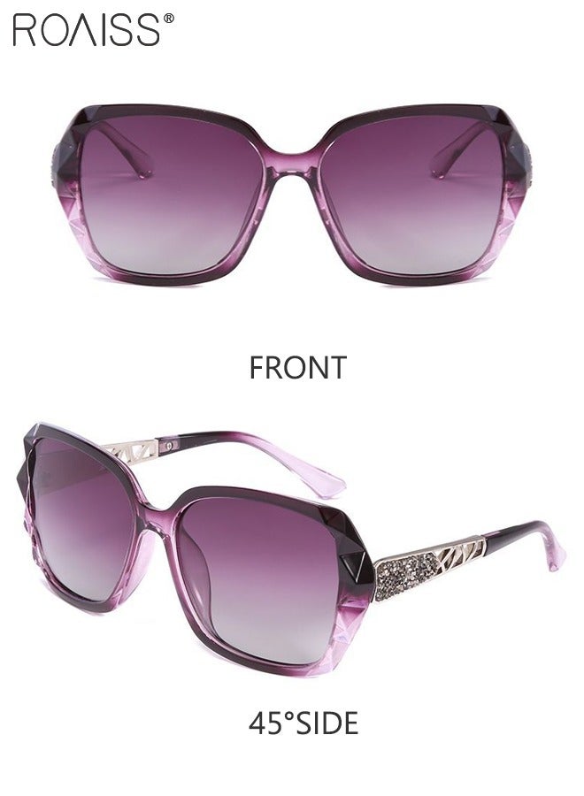 roaiss Women's Oversized Polarized Butterfly Sunglasses, UV400 Protection Sun Glasses with Rhinestones Decoration, Fashion Anti-Glare Sun Shades with Glasses Case for Shopping Party Travel 65mm - Image 5