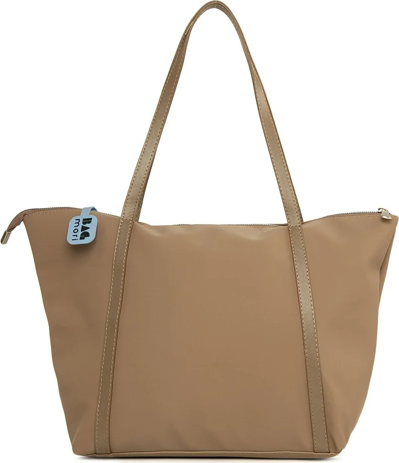 باجموري Mink Colored Satin Tote Bag with Tassel Detail