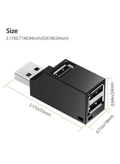 ماركة غير محددة موزع USB 3.0 عالي السرعة متعدد الواجهات محمول بمقبس مباشر، موزع USB 3.0، موزع USB 3.0 صغير، 1 سحب، 3 منافذ، عدد الواجهات: USB 3.0، أسود  - Image 3