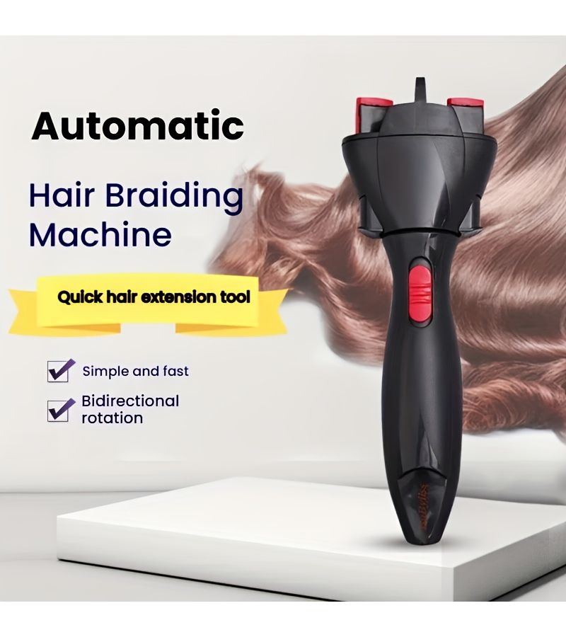 Black Automatic Hair Braider Wireless Lady Twist Braid Artifact One Key Quick Curler - Image 4