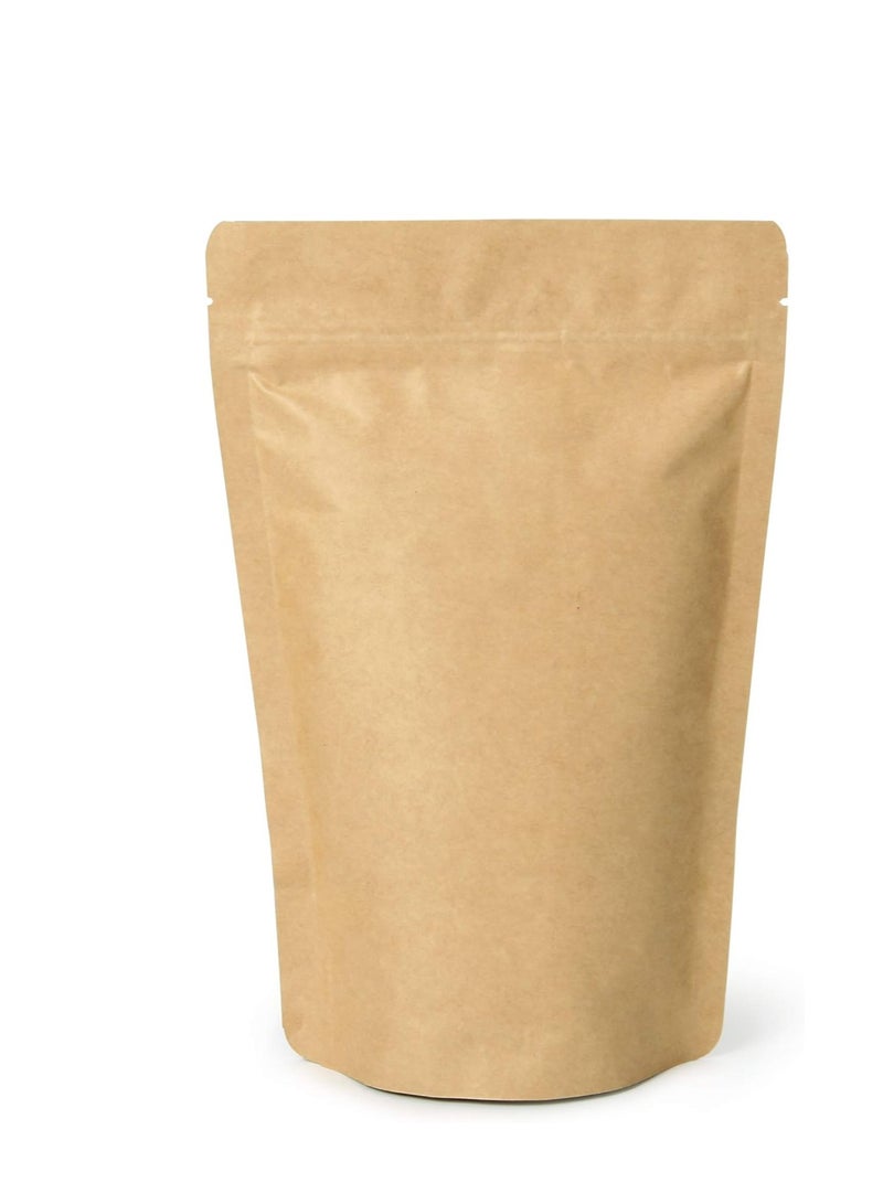 10 Pack 250g 8oz 1/2lb Kraft Paper Stand Up Coffee Bag Round Base Zip Lock Heat Seal Gas Release Valve - Image 4