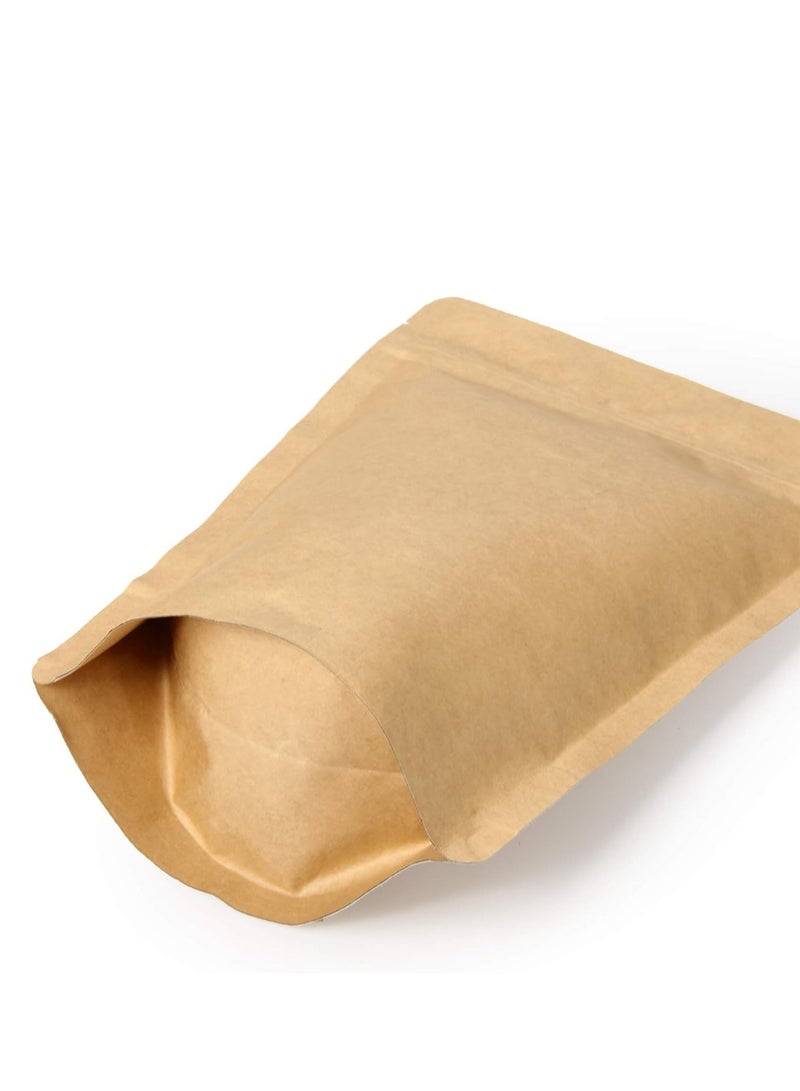 10 Pack 250g 8oz 1/2lb Kraft Paper Stand Up Coffee Bag Round Base Zip Lock Heat Seal Gas Release Valve - Image 5