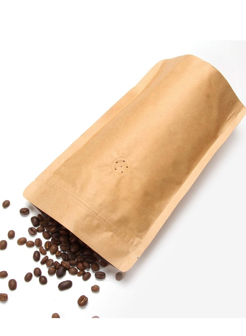 10 Pack 250g 8oz 1/2lb Kraft Paper Stand Up Coffee Bag Round Base Zip Lock Heat Seal Gas Release Valve - Image 2