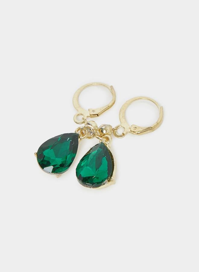 Styli Green Teardrop Dangle Earrings - Image 2