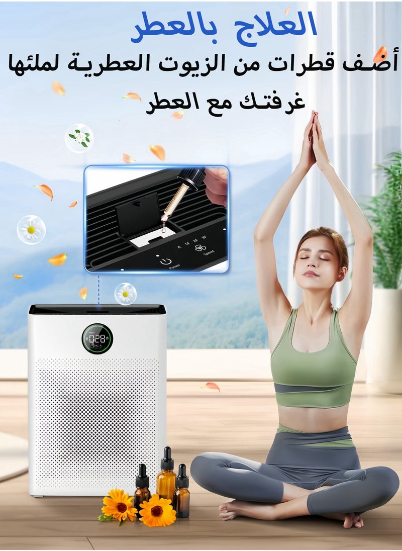 تانجبلب - أجهزة تنقية الهواء لغرفة المنزل الكبيرة، مع الوضع الذكي، عرض جودة الهواء PM2.5، وضع النوم 22 ديسيبل، العلاج بالعطر، تغطية حتى 120 ㎡ مع تنقية 2X ومخرج الهواء 360° - Image 1