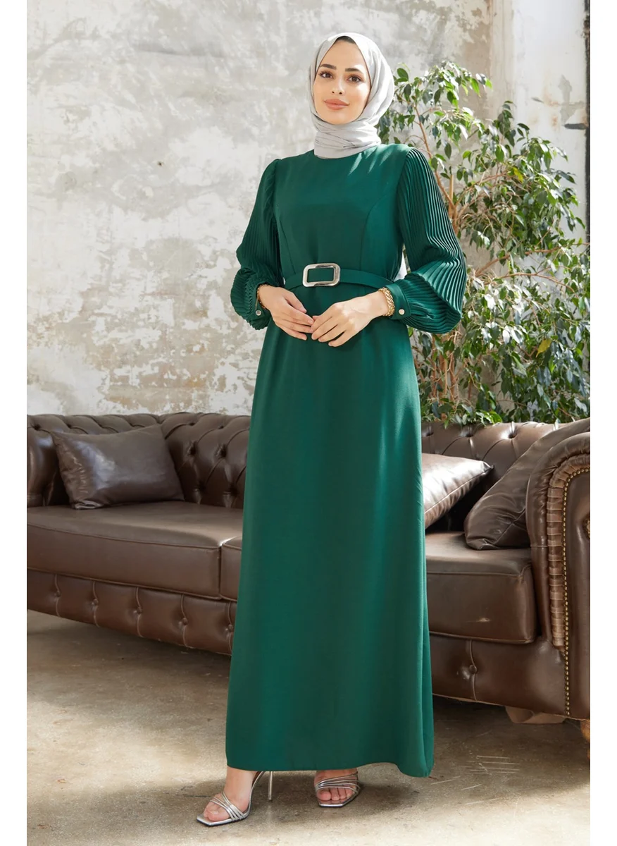 Vavinor Pleated Sleeve Dress - Emerald