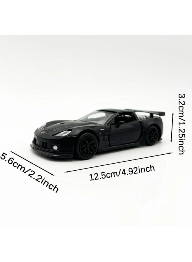 Black Corvette C6 R Alloy Car Model Toy with Opening Doors for Kids Gifts - Image 3