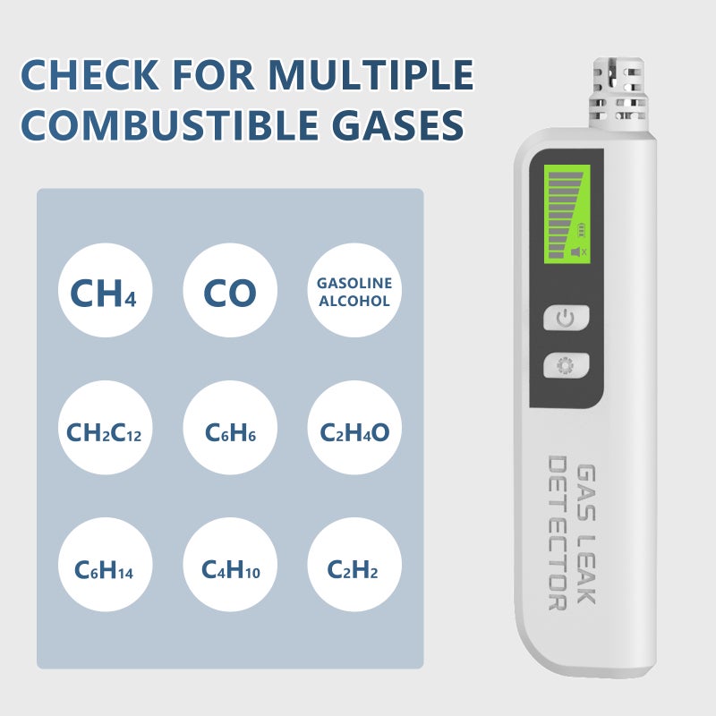 Portable Combustible Gas Leak Finder, QTX-1 Handheld Gas Leak Monitor Tool, 50–1000 ppm Range, Sound Alert, Suitable for Natural Gas, LPG, Methane, Propane - Image 2