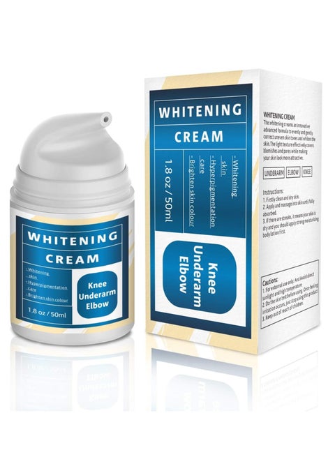Underarm Whitening Cream, Skin Lightening Cream for Dark Underarm, Neck, Armpit, Knees, Elbows, Private Areas, Intimate Areas, Brightening Cream Dark Spot Remover Corrector, 50ML