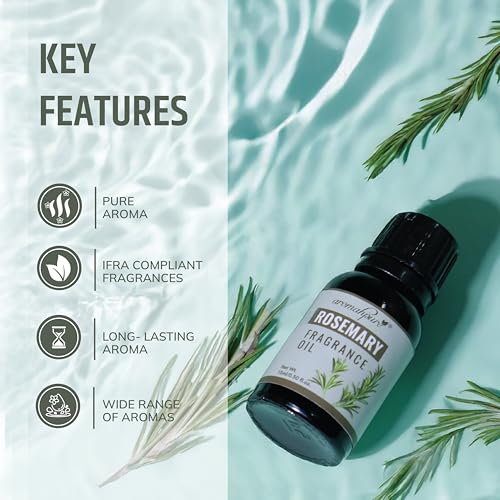 Aromahpure Fragrance Oil | 15 ml | Rosemary Aroma Oil for Home Fragrance | Best for Aromatherapy | Helps in Meditation | Used in Diffusers, Candles, Air Fresheners, Soaps, IFRA Certified - Image 4