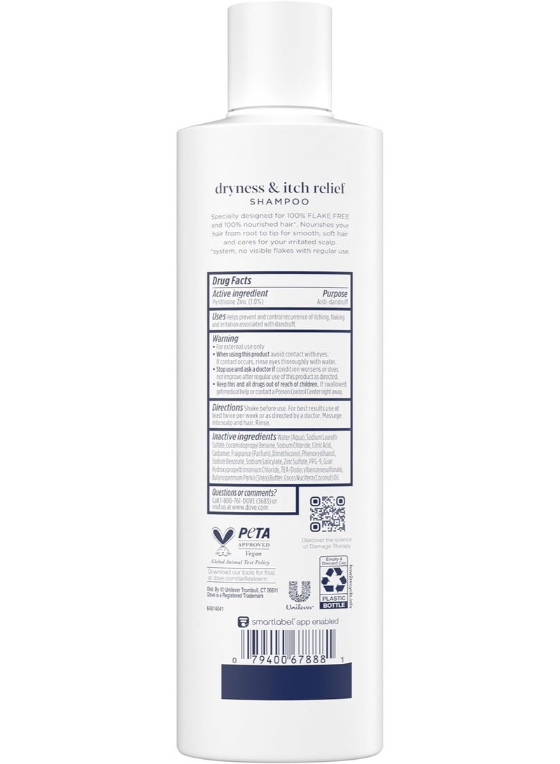 دوف شامبو دوف ديرما كير لفروة الرأس المضاد للقشرة، لتخفيف الجفاف والحكة في فروة الرأس الجافة والمتهيجة، علاج لفروة الرأس الجافة مع بيريثيون الزنك، 355 مل - Image 2