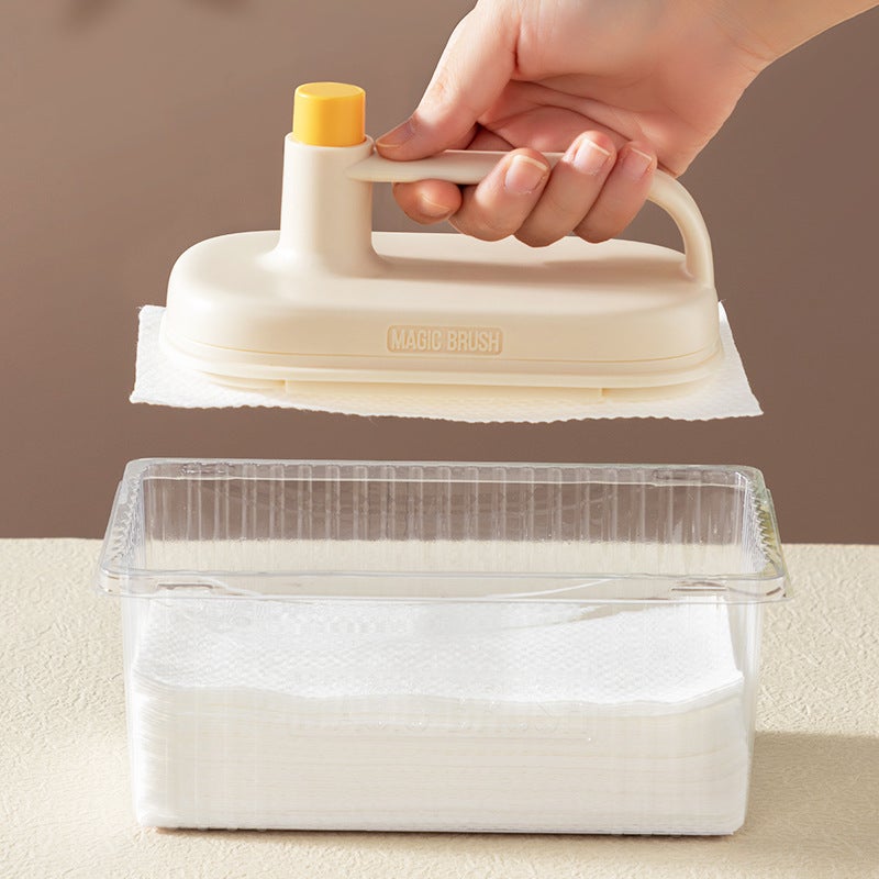 Magic wipe can replace disposable kitchen oil removal special scouring pad bathroom lazy cleaning artifact Rag(Magic wipe +50 pieces disposable Rag) - Image 3