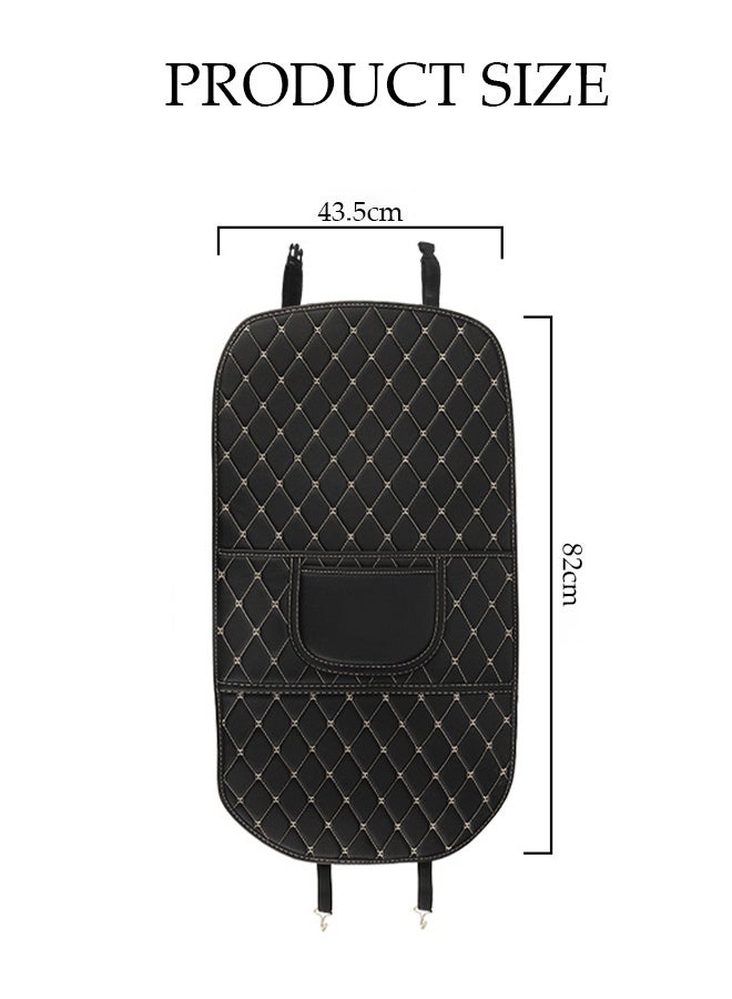 DUNISO حصائر حماية مقاعد السيارة المقاومة للماء ، غطاء مقعد خلفي غير قابل للانزلاق للأطفال مع جيوب ، ملحقات سيارات لحماية من الأوساخ والطين والخدوش (أسود) - Image 2