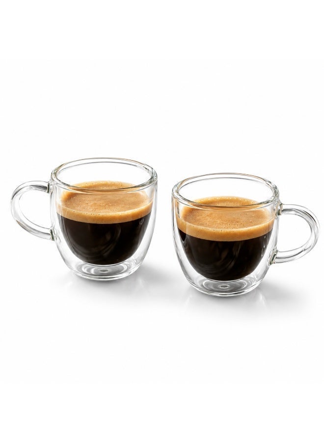 BLACKSTONE Double Wall Glass Tumbler Cups, Suitable for coffee or tea, Coffee cups 2PCS SET 100ML - DH902 - Image 1