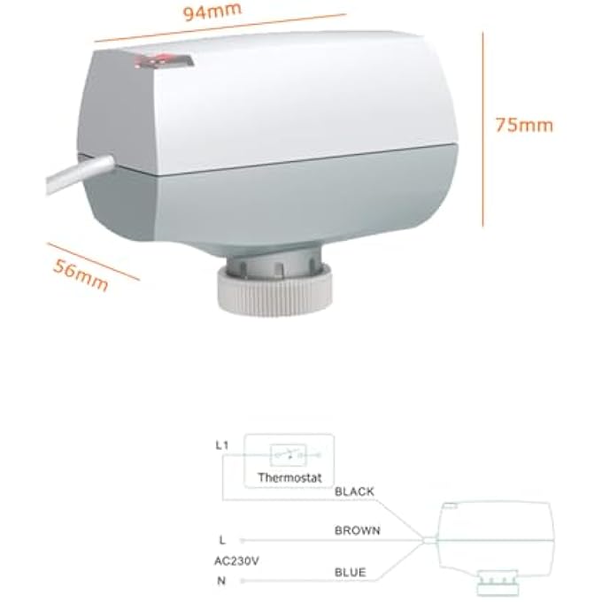 MOTOR ACTUATOR 230 V FOR UNDERFLOOR HEATING - M30 X 1.5 NC | PACK OF 2 - Image 3