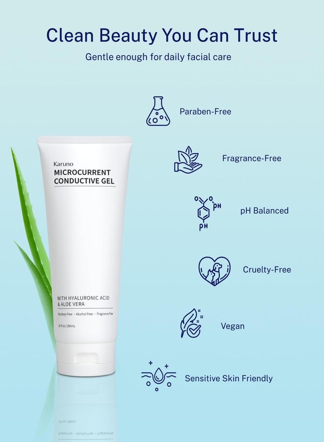 KARUNO 10oz Microcurrent Conductive Gel – Hydrating Gel with Hyaluronic Acid & Aloe Vera – Fragrance-Free, Paraben-Free, Non-Irritating - Image 4