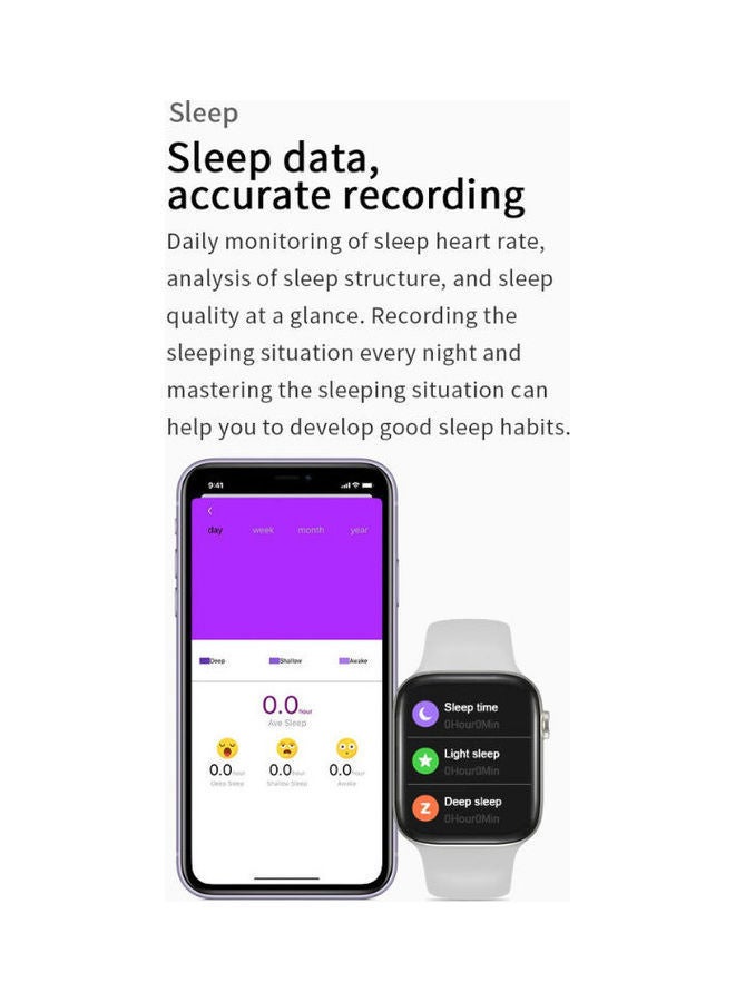 NIBEMINENT U78 Silicone Smart Watch With Oxygen Level-& Calls Supports The Arabic Language Compatible Android And IOS White - Image 2