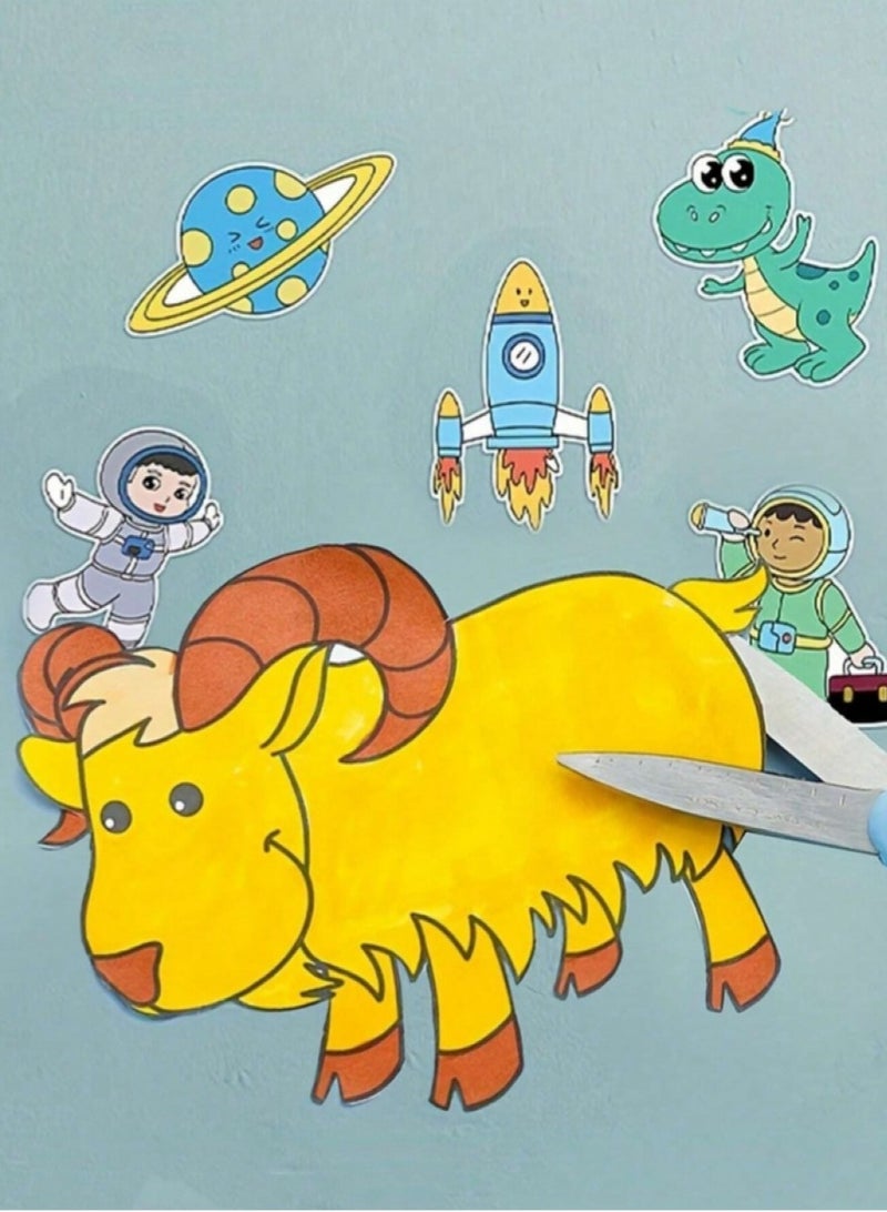 6pcs Graffiti Coloring Drawing Paper, Long Strip, Wall Protection, Can Be Installed on Walls for Drawing - Image 5