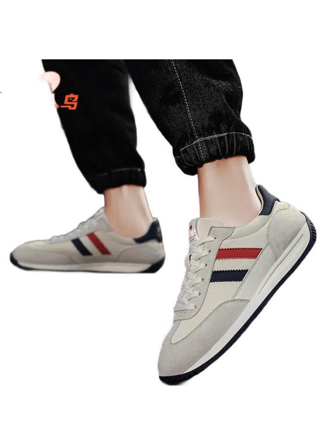 Noble bird Guevara Men'S Casual Shoes Retro Breathable Sports Running Shoes Bone White/Light Grey/Dark Grey Blue Size 42 - Image 3
